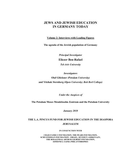 jews and jewish education in germany today - The Westbury Group