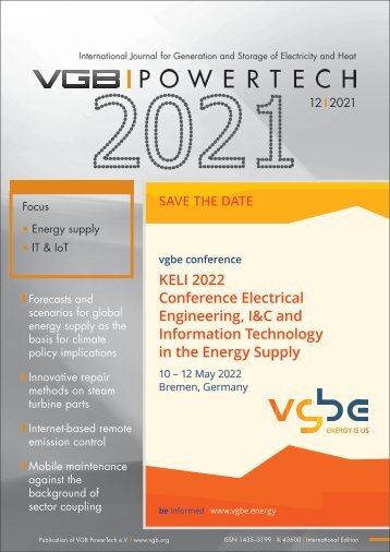 VGB POWERTECH 12 (2021) - International Journal for Generation and Storage of Electricity and Heat