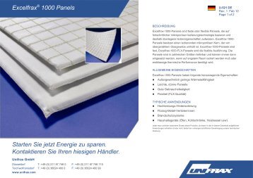 Excelfrax® 1000 Panels Starten Sie jetzt Energie zu sparen ... - Unifrax