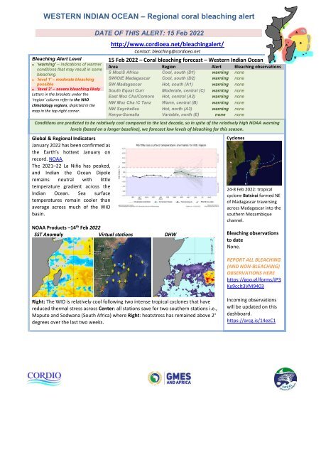 WIO bleaching alert-22-02-15