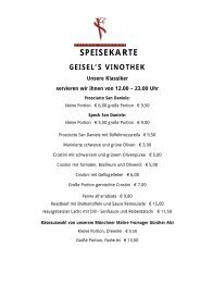 SPEISEKARTE GEISEL'S VINOTHEK Unsere ... - Hotel Excelsior