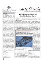 carte blanche - Slow Food Convivium Bern