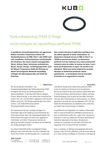 FFKM O-Ringe / Joints toriques en FFPM