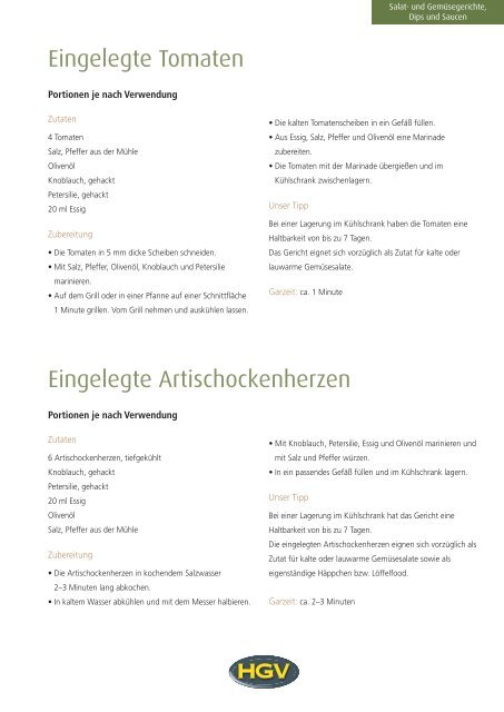 HGV-Rezeptmappe - Hoteliers- und Gastwirteverband