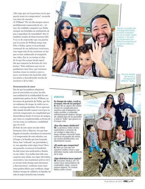 Oh Magazine Portada Paloma y Elliot