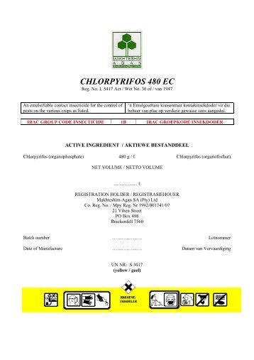 CHLORPYRIFOS 480 EC - Makhteshim-Agan