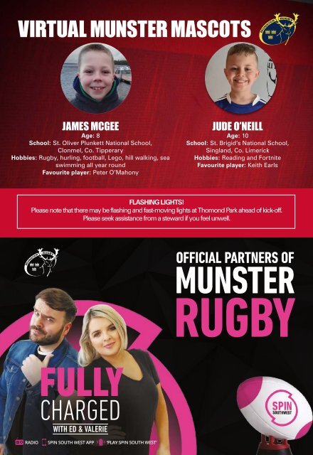Munster Rugby v Edinburgh Match Programme