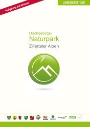 Naturpark Zillertaler Alpen - Jahresbericht 2021