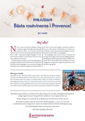 Inbjudan Ludde Rosé 30 mars