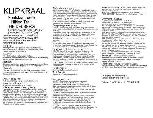 KLIPKRAAL - Footprint Hiking Club