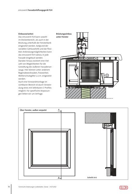 emcovent Fenster- und Schalldämmlüftung - emco klima