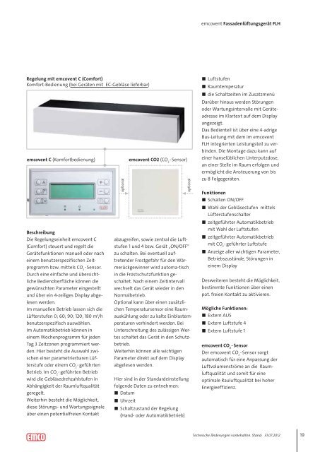 emcovent Fenster- und Schalldämmlüftung - emco klima