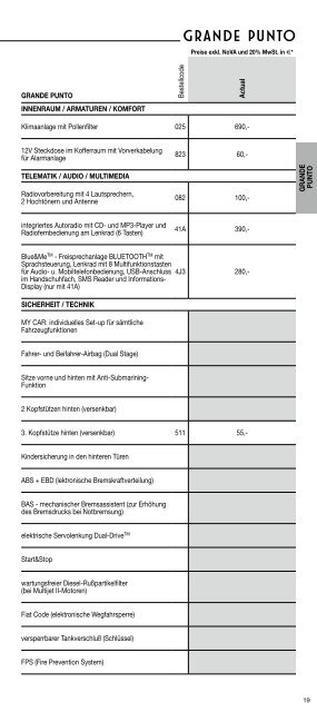 Preisliste 2011 - Fiat