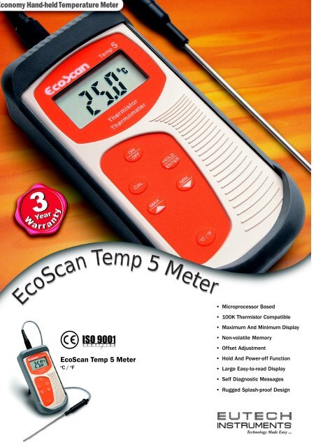 EcoScan Temp 5 Meter - Eutech