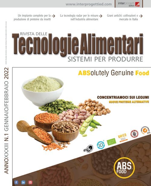 Rivista delle Tecnologie Alimentari n°1 - Gennaio / Febbraio 2022