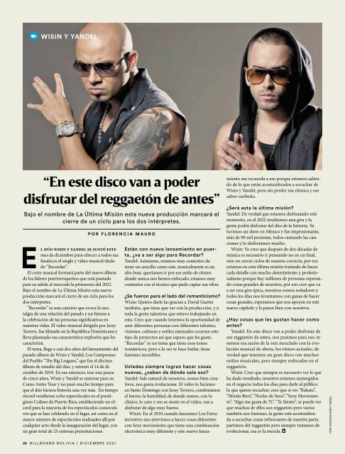 BILLBOARD Bolivia Diciembre 2021 