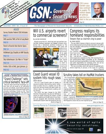December 2004 - Government Security News