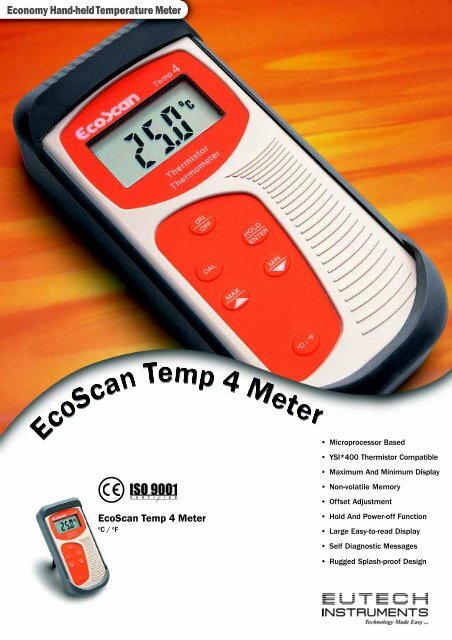 EcoScan Temp 4 Temperature Meter - Eutech