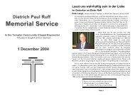 Dietrich Paul Ruff Memorial Service In the Templer Community ...