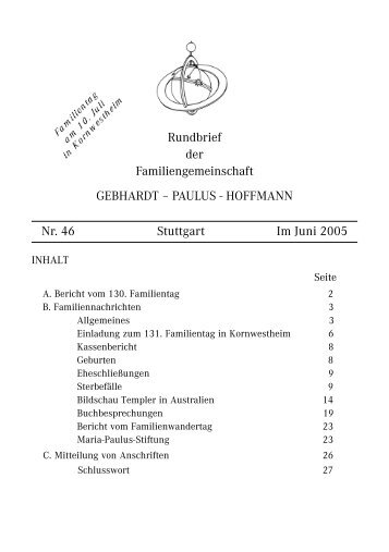 Rundbrief der Familiengemeinschaft GEBHARDT – PAULUS ...