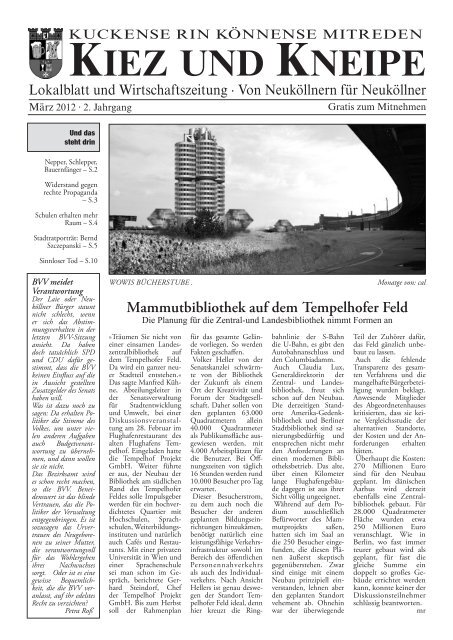 Mammutbibliothek auf dem Tempelhofer Feld - Kiez und Kneipe ...