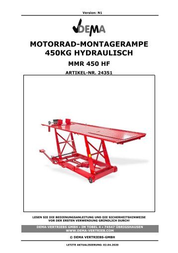 916005 24351 Motorrad Montagerampe 450 kg hydraulisch