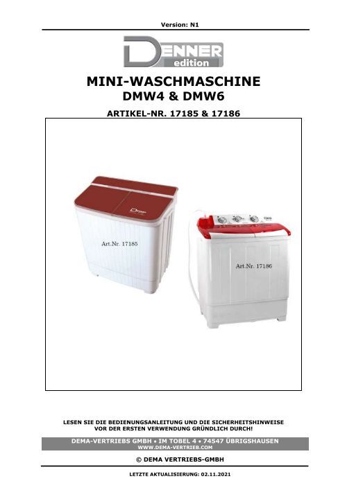 926353 17186 Mini-Waschmaschine DMW6
