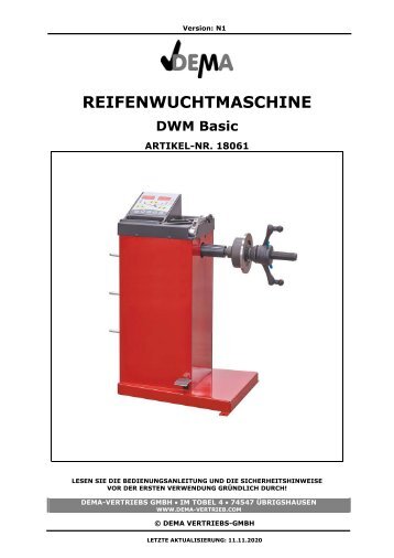 917106 18061 Reifenwuchtmaschine DWM Basic