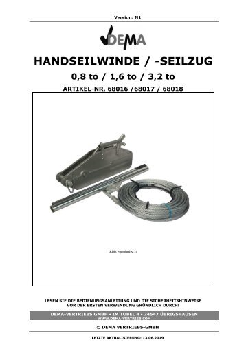 68016_68017_68018 Handseilwinde / Seilzug
