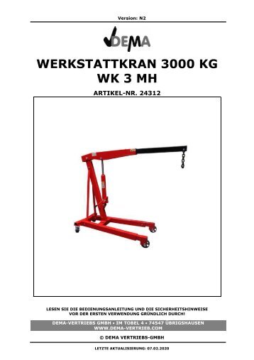 910695 24312 Werkstattkran 3 to