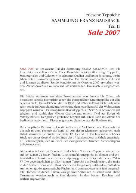 Bausback Orientteppiche Sale2007