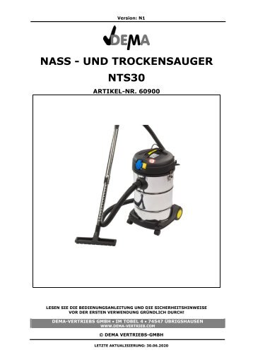 60900 Nass- Trockensauger 30 Liter 1400 Watt NTS30