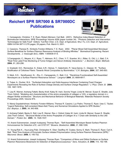 Reichert SPR SR7000 & SR7000DC Publications - ACS