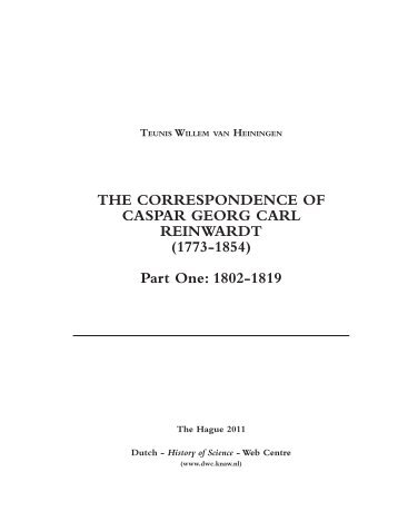 The Correspondence of Caspar Georg Carl Reinwardt - DWC - KNAW