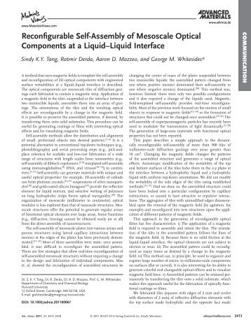 Reconfigurable Self-Assembly of Mesoscale Optical Components