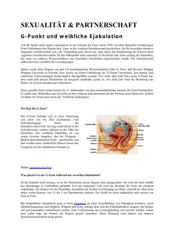 SEXUALITÄT & PARTNERSCHAFT G-Punkt und weibliche Ejakulation