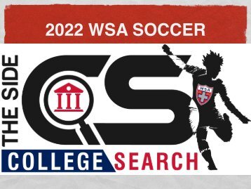 WSA College Search Presentation