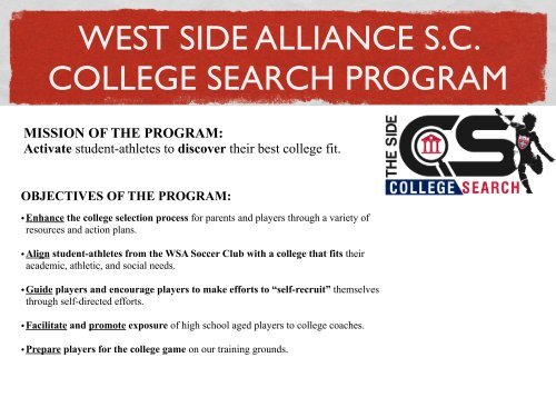 WSA College Search Presentation