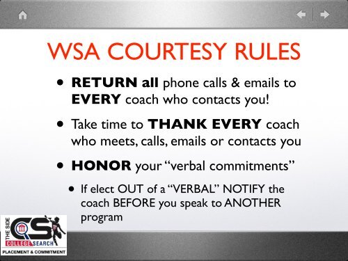 WSA College Search Presentation