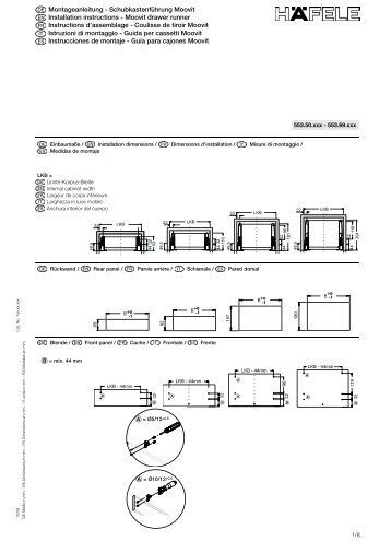 Montageanleitung - Schubkastenführung Moovit Installation ... - Hafele