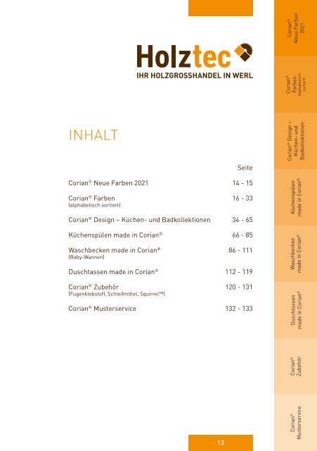 Holztec - Corian Katalog