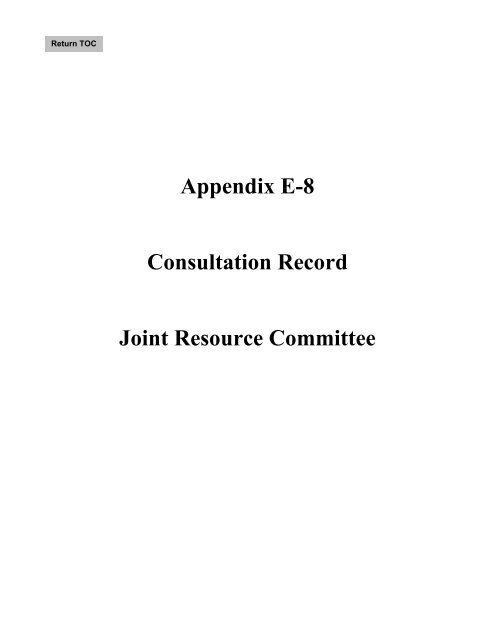 Appendix E-8 Consultation Record Joint Resource ... - Duke Energy