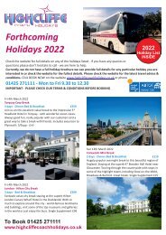 Highcliffe Coach Holidays - Holiday Brochure 2022
