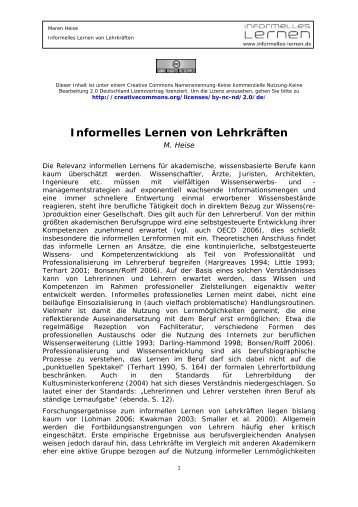 Informelles Lernen von Lehrkräften