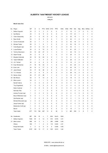 ALBERTA "AAA"MIDGET HOCKEY LEAGUE - AMHL