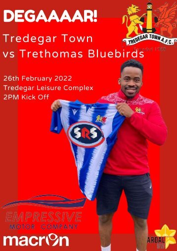 Tredegar Town V Trethomas Bluebirds