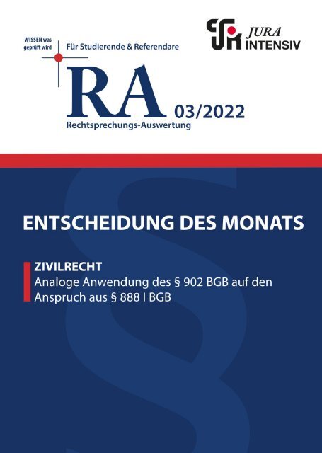 RA 03/2022 - Entscheidung des Monats