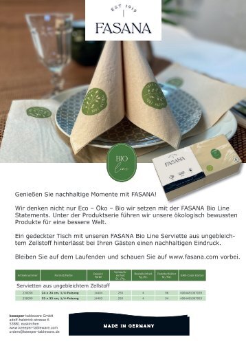 Fasana Bio Line - ungebleichtes Tissue 2021