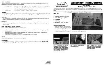 assembly instructions - Texsport