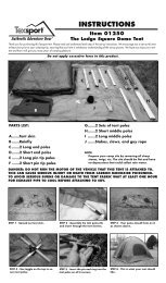 INSTRUCTIONS Item 01250 The Lodge Square Dome Tent - Texsport